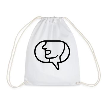 Simple icon communicate speech bubble - Drawstring Bag - white - Front