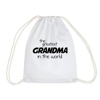 The Greatest Grandma in the World - Black - Drawstring Bag - white - Front