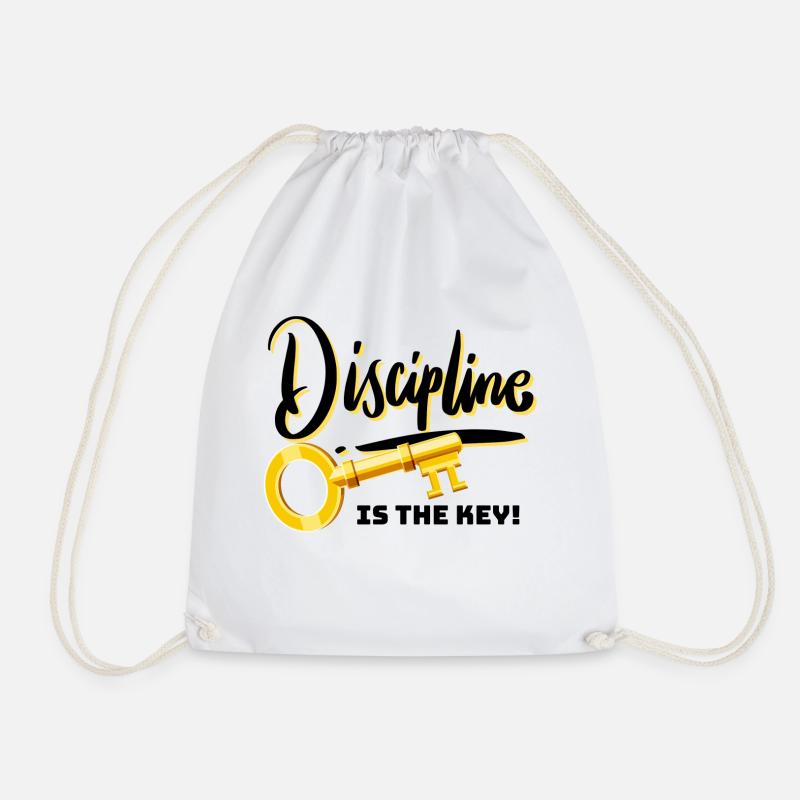 Discipline is the key! - Turnbeutel - Weiß