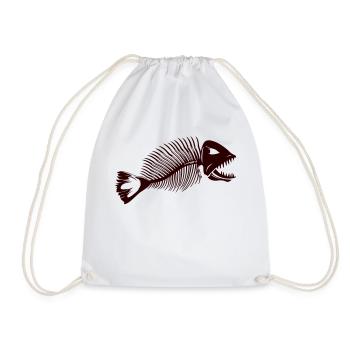 Piranha 1 - Drawstring Bag - white - Front