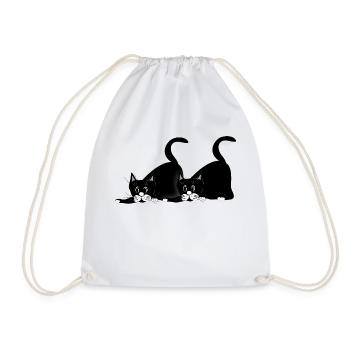 Cats - Drawstring Bag - white - Front