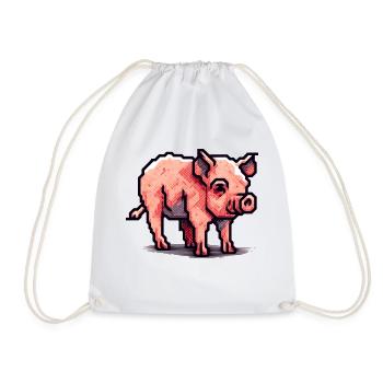 Minimaliste beau petit cochon - Sac de sport léger - blanc - Devant