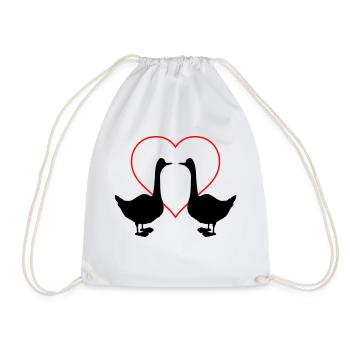 Goose Love 2 - Drawstring Bag - white - Front