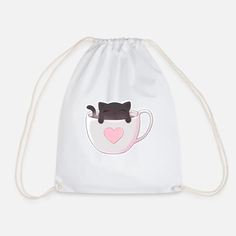 Katzen Kafee - Turnbeutel - Weiß