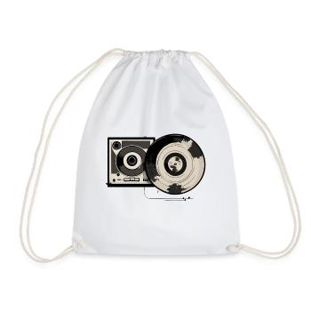 Retro record player - Drawstring Bag - white - Front