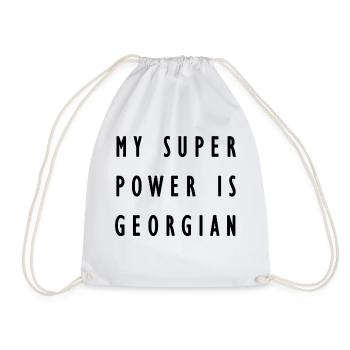 My super power is Georgian - Turnbeutel - Weiß - Vorne