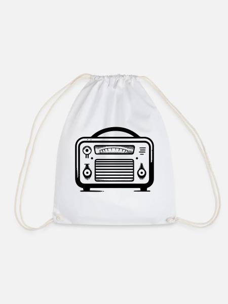 Retro-Radio - Turnbeutel - Weiß