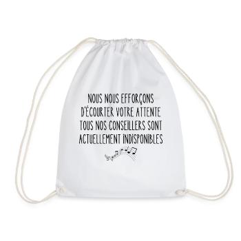 nous nous efforçons d'écourter votre attente - Sac de sport léger - blanc - Devant