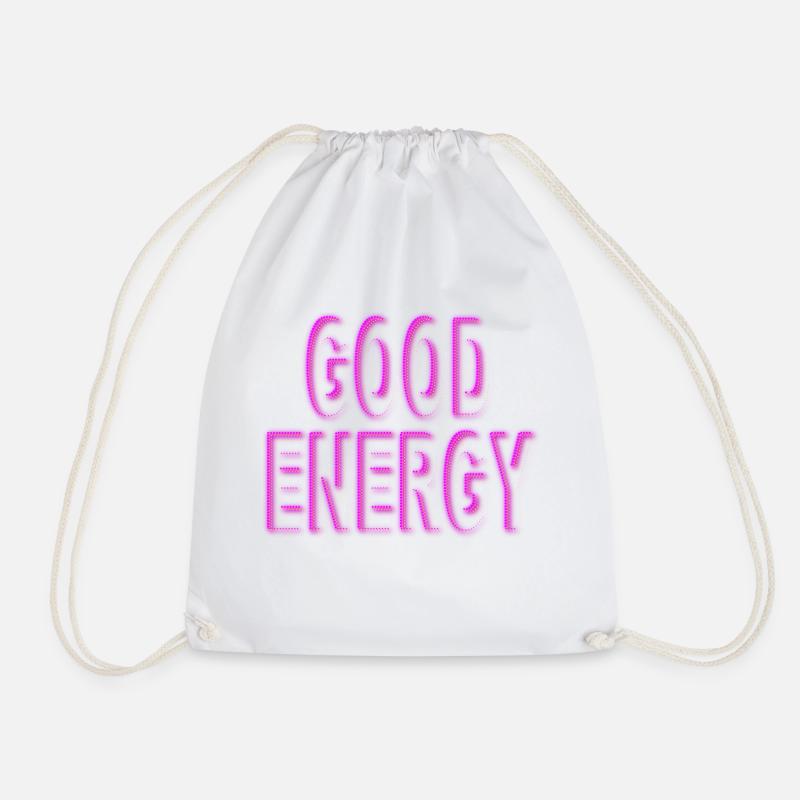 Good Energy Pink - Drawstring Bag - white