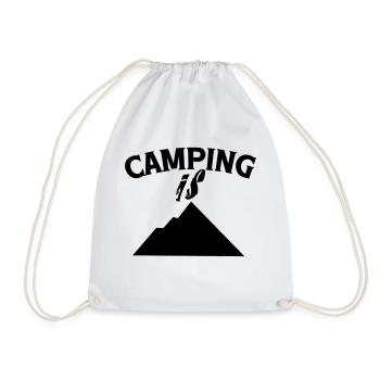 Camping is nature - Drawstring Bag - white - Front