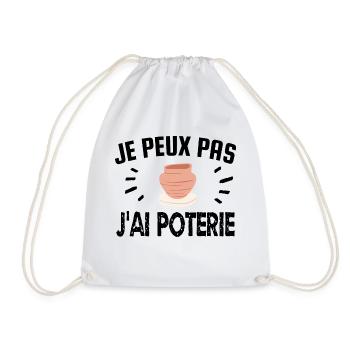 je peux pas j'ai poterie - Sac de sport léger - blanc - Devant