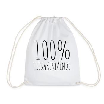 100% backward - Drawstring Bag - white - Front