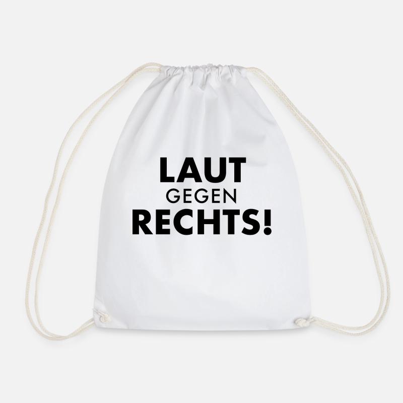 Loud against the right never again is now - Drawstring Bag - white