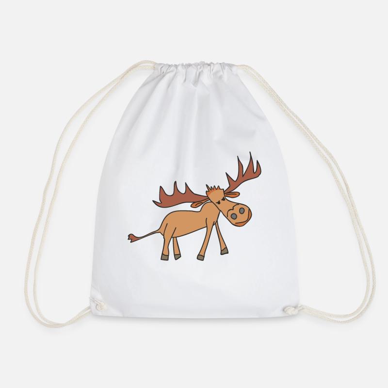 Funny deer - Drawstring Bag - white