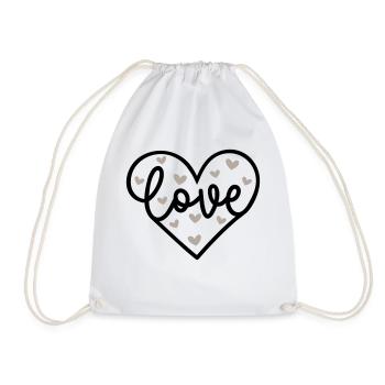 L’amour avec les cœurs - Sac de sport léger - blanc - Devant