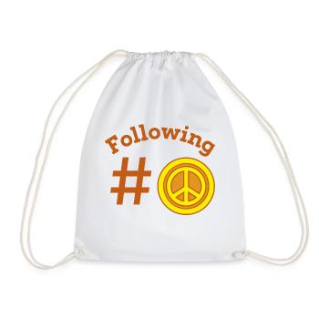 hashtag peace design - Drawstring Bag - white - Front