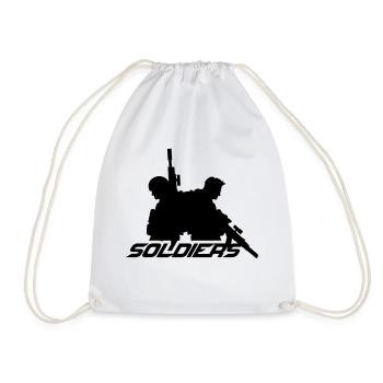 2 Soldiers Crew War Team Freedom Soldier Fighter - Drawstring Bag - white - Front