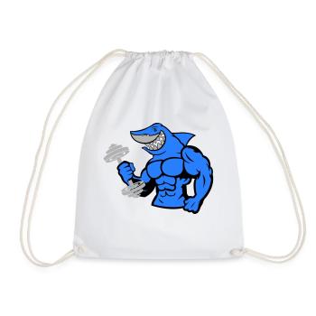 shark hai bodybuilding Hantel 1 - Turnbeutel - Weiß - Vorne