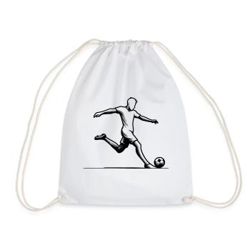 Minimalistische Fußballspieler-Silhouette - schwarz - Turnbeutel - Weiß - Vorne