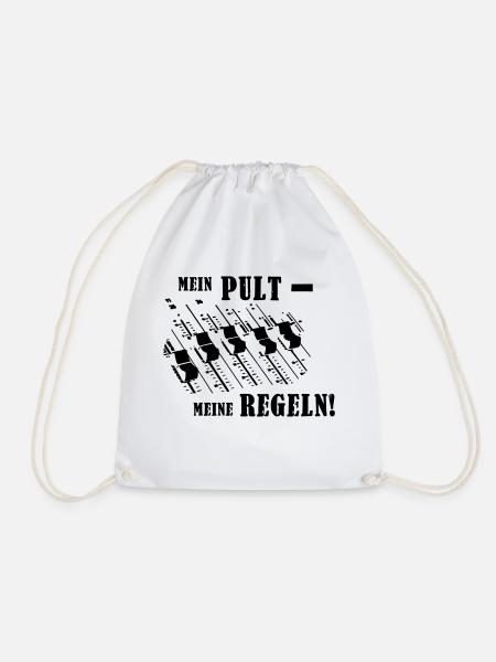 Mein Pult - Meine Regeln! - Turnbeutel - Weiß