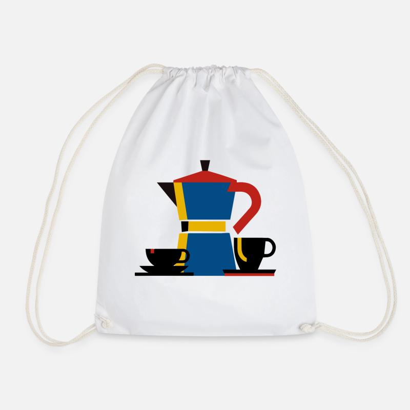 bauhaus minimalismus design bialetti kaffe - Turnbeutel - Weiß