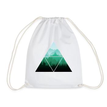 Forest Triangle Tree - Drawstring Bag - white - Front