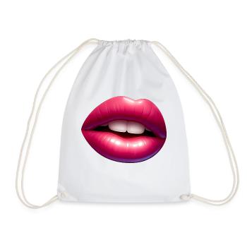 Langue - Lèvres Roses - Douceur Charmante - Sac de sport léger - blanc - Devant