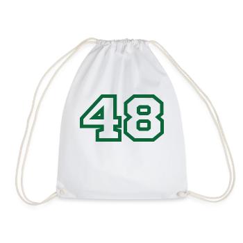 Number 48 green sport - Drawstring Bag - white - Front