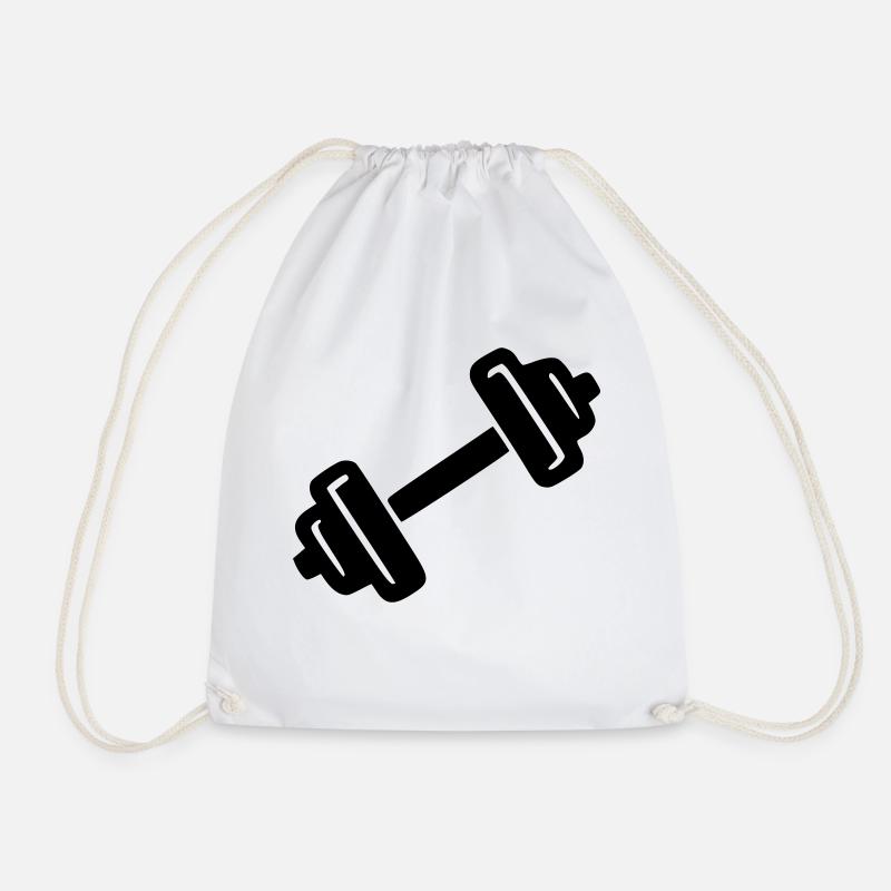 Dumbbell - Drawstring Bag - white