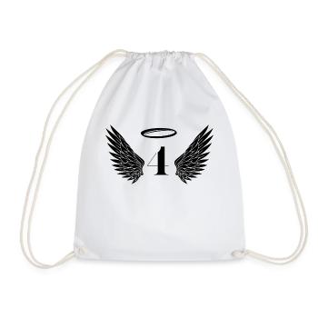 Angel Number 4 - 4th Birthday Wings - Drawstring Bag - white - Front