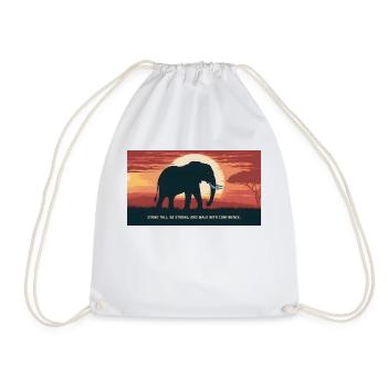 Elephant´s way - Drawstring Bag - white - Front