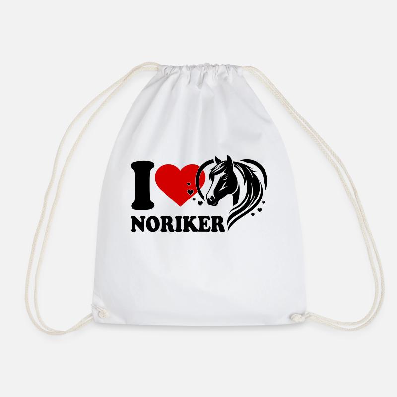 I love Pferd Noriker - Turnbeutel - Weiß