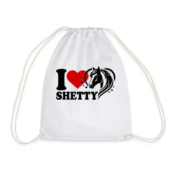 I love horse Shetty - Drawstring Bag - white - Front