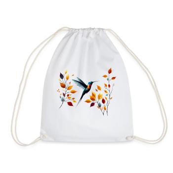 Colibri et feuilles d’automne - Sac de sport léger - blanc - Devant