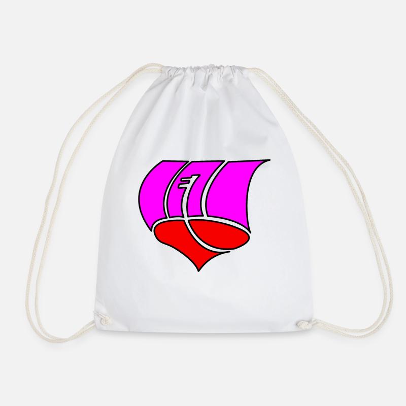Drakkar blue, white, black - Drawstring Bag - white