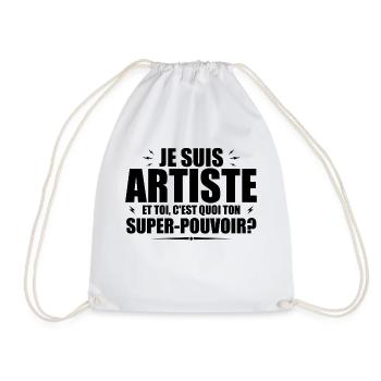 I am an Artist. What's your superpower? - Drawstring Bag - white - Front