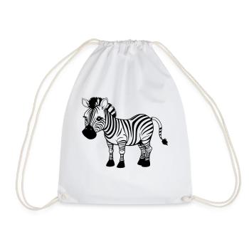 Zebra as vector graphic - Drawstring Bag - white - Front