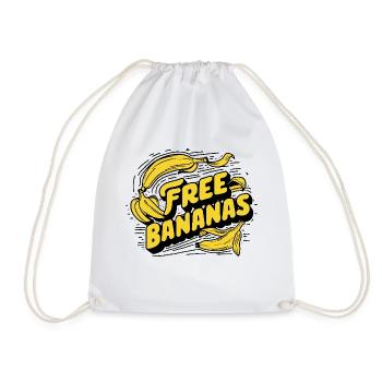 Free bananas - Drawstring Bag - white - Front