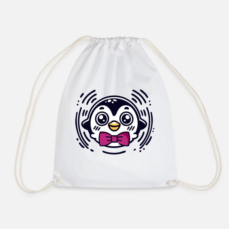 Bouncy Penguin NA304 - Drawstring Bag - white