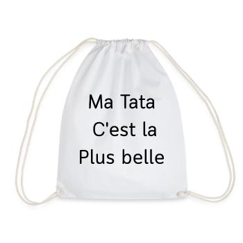 My aunt is the most beautiful - Drawstring Bag - white - Front