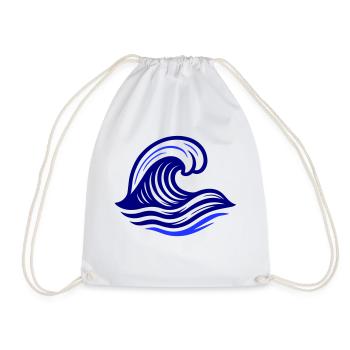 Wave Symbol Ocean - Drawstring Bag - white - Front