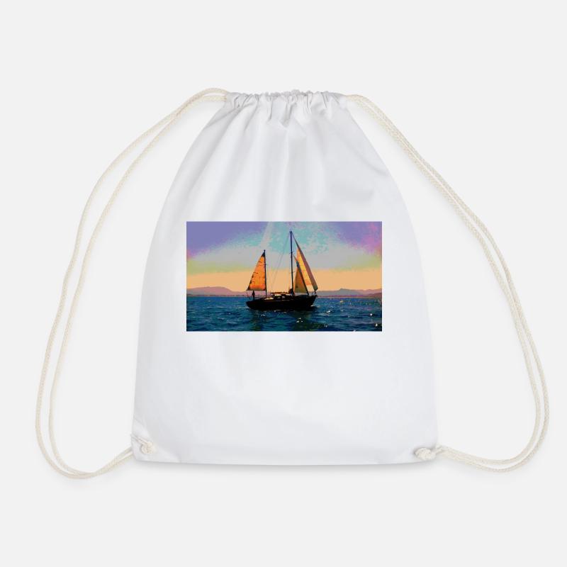 Bateau sur l eau découvre une autre planète - Sac de sport léger - blanc