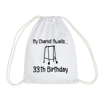 33th Birthday Party Funny 33 Years Old Birthday - Drawstring Bag - white - Front