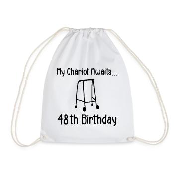 48th Birthday Party Funny 48 Years Old Birthday - Drawstring Bag - white - Front
