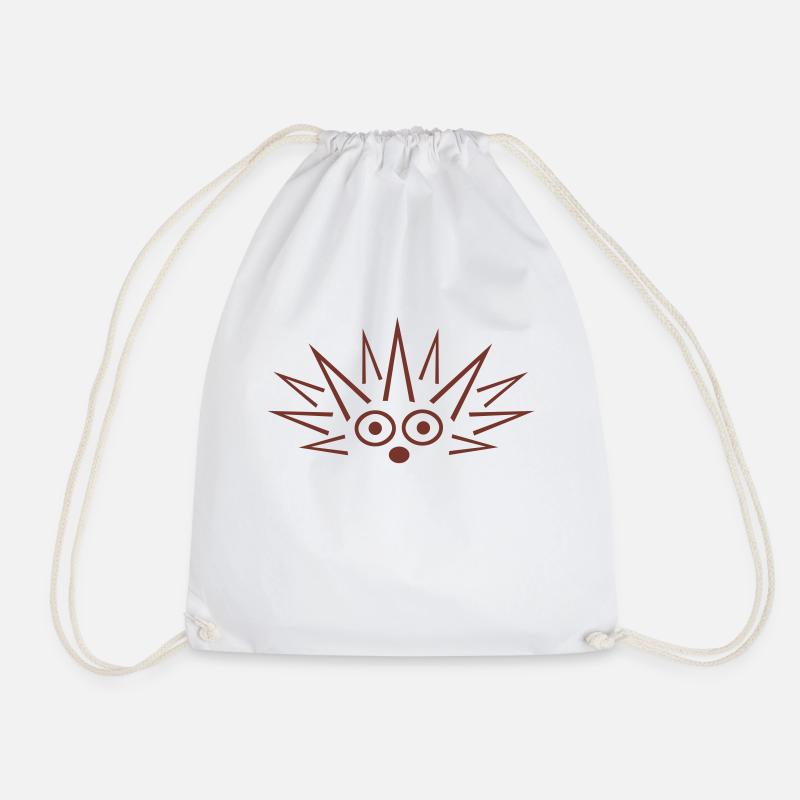 hedgehog - Drawstring Bag - white
