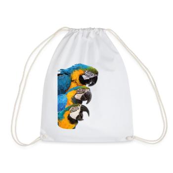 Blue-and-yellow Macaw - Drawstring Bag - white - Front