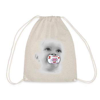 pacifier best dad - Drawstring Bag - nature - Front