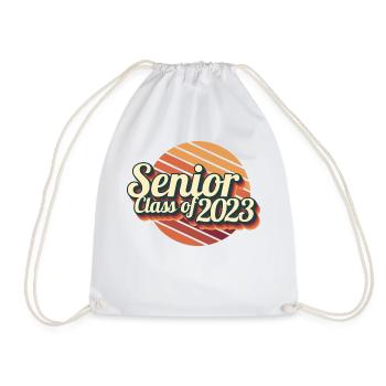 Cadeau de fête de remise des diplômes rétro de la classe senior de 2023 - Sac de sport léger - blanc - Devant