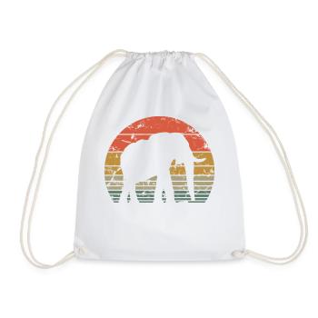 Elephant Retro Silhouette Wildlife Elephant Lover - Drawstring Bag - white - Front