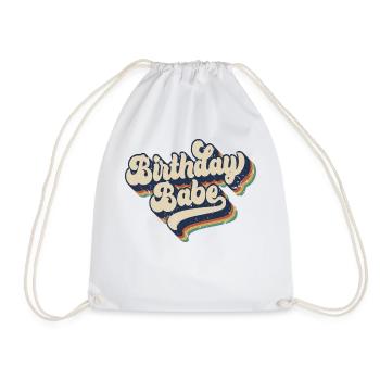 Birthday Babe Matching Group Birthday Party Gift - Drawstring Bag - white - Front